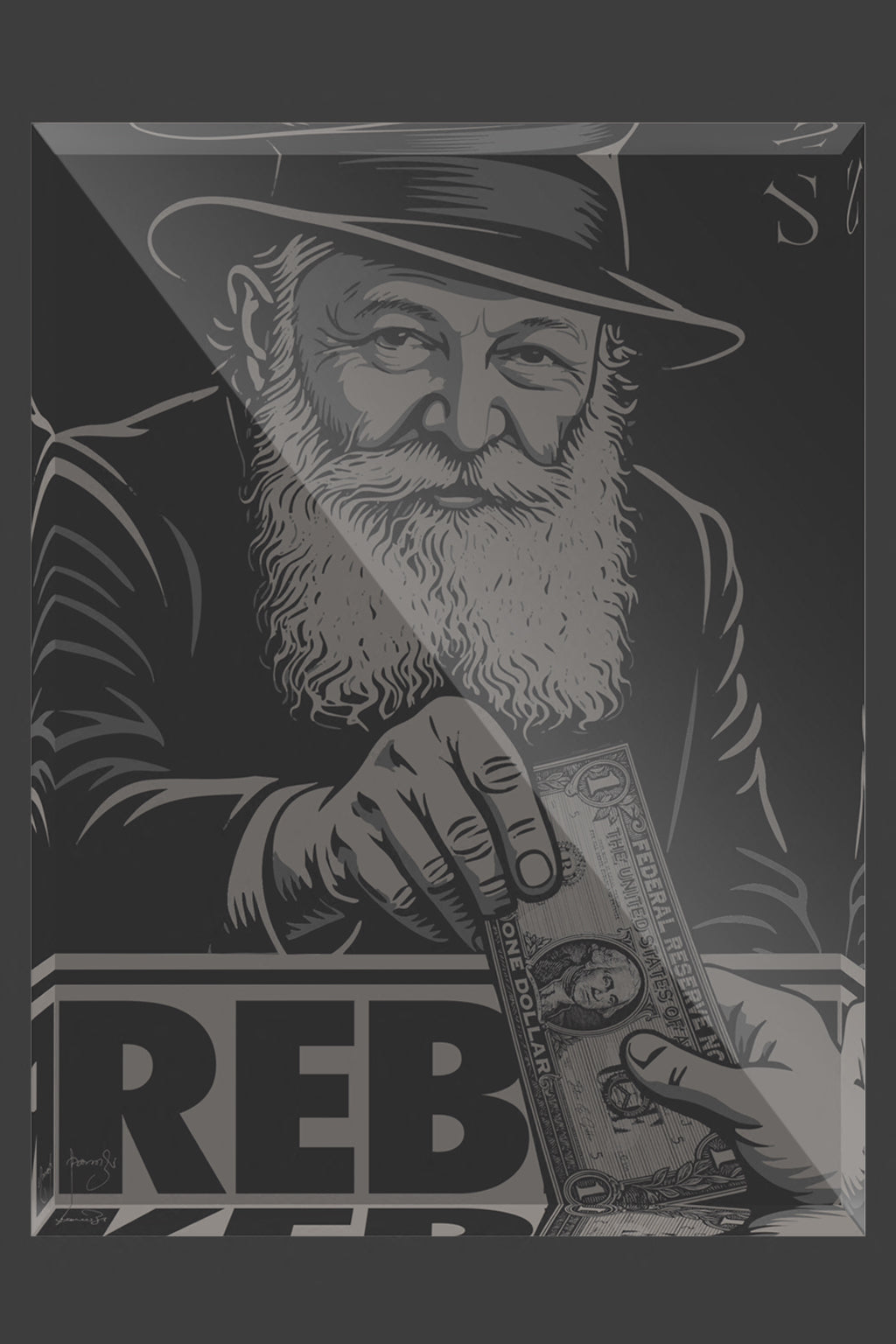 The Rebbe | Graphite Edition | Acrylic Art Block