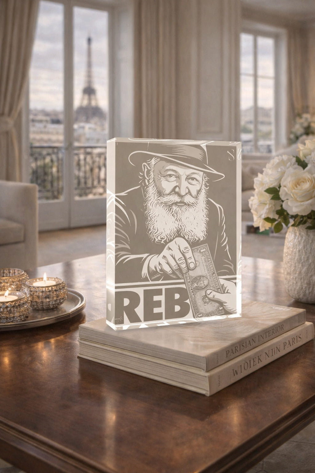 The Rebbe | Champagne Edition | Acrylic Art Block