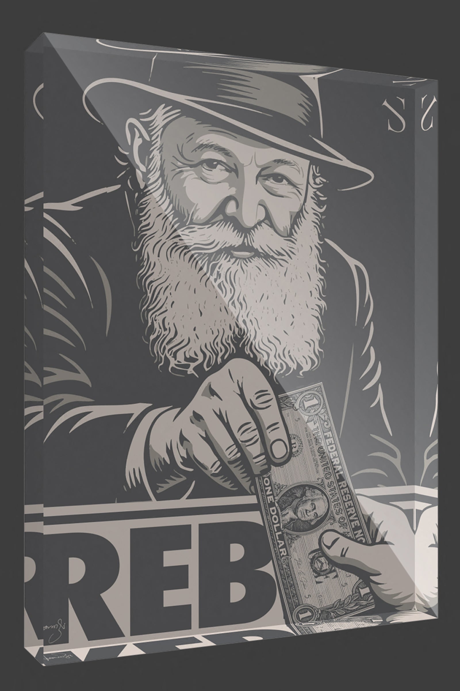 The Rebbe | Graphite Edition | Acrylic Art Block