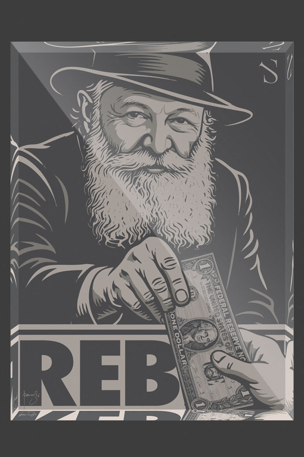 The Rebbe | Graphite Edition | Acrylic Art Block